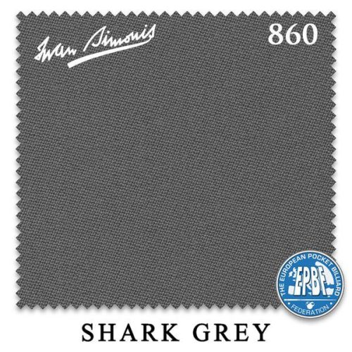 Biliardové plátno Simonis 860 Shark Grey, 198 cm široké